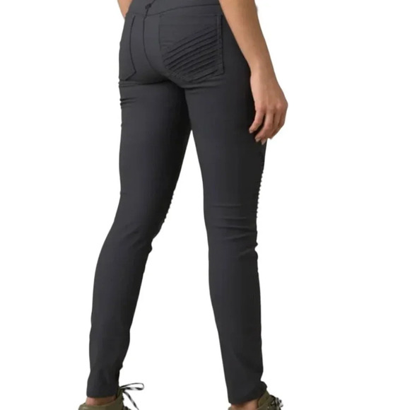 Prana Breanna Skinny Fit Moto Pants Dark Grey Stretch Size 2 Women's - Picture 2 of 11